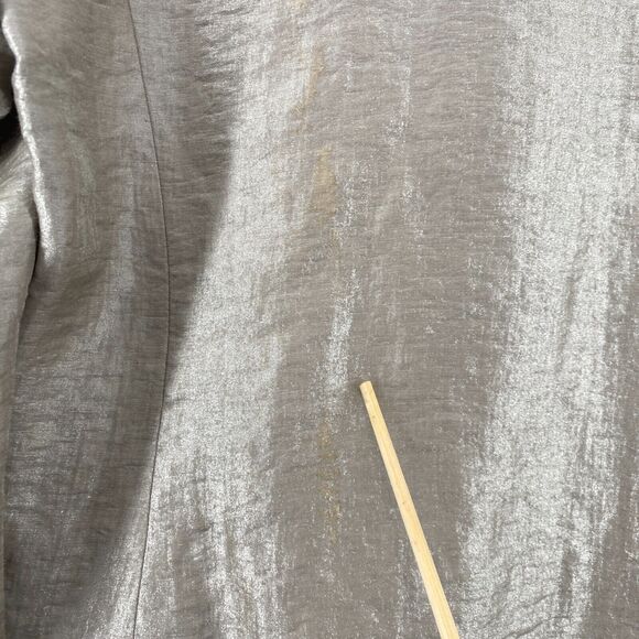 EILEEN FISHER Blazer L Linen Nylon Sparkle Shine Open Front Long Sleeve Beige - Picture 10 of 14